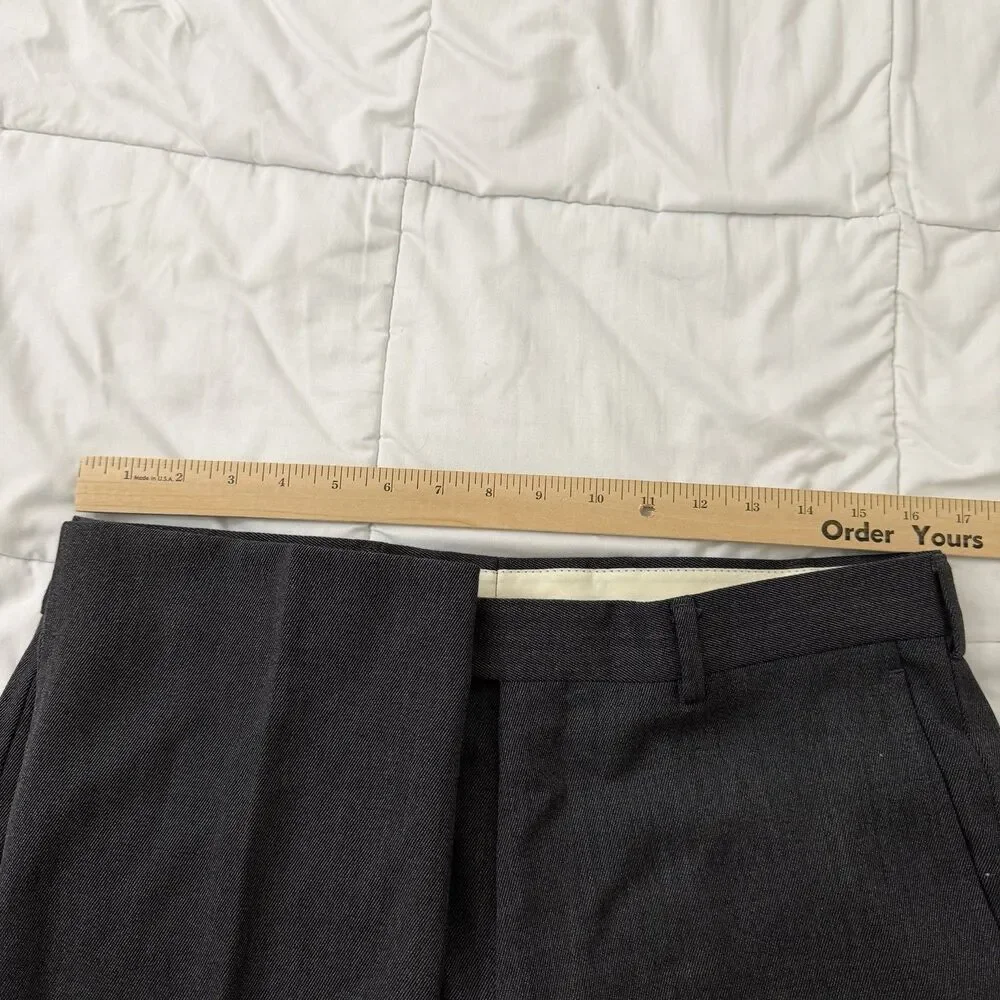 Brooks Brothers Regent Pants Mens 34 x 30 Dark Gray Wool Dress Slacks Pleated